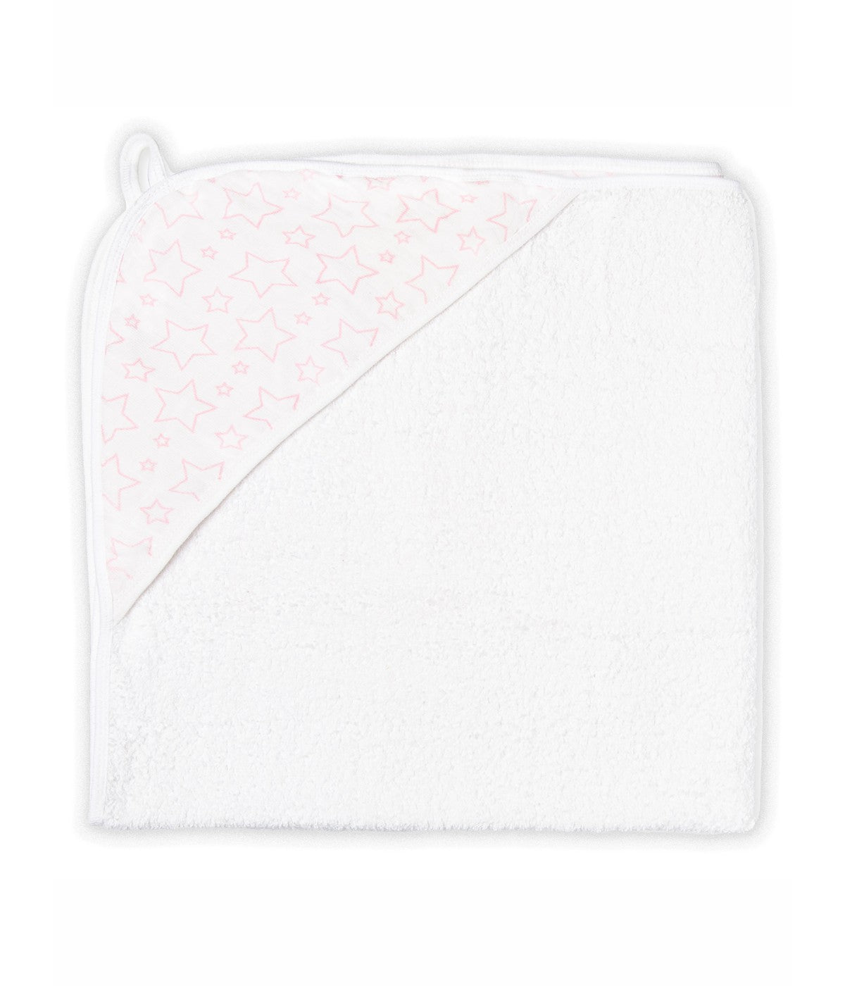  Jesse & Lulu Baby Boys and Girls Star Muslin Lined Hooded Towel Pink - Pink - Bonton