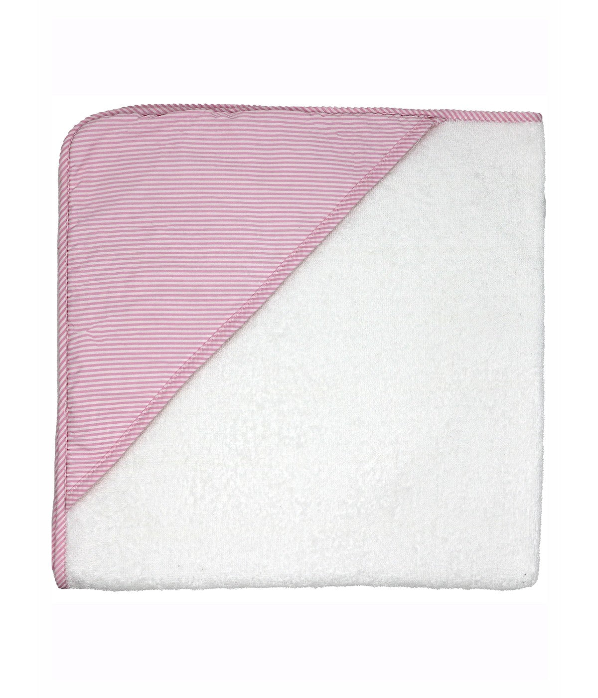  Jesse & Lulu Baby Boys and Girls Bath Towel with Piping Pink - Pink - Bonton