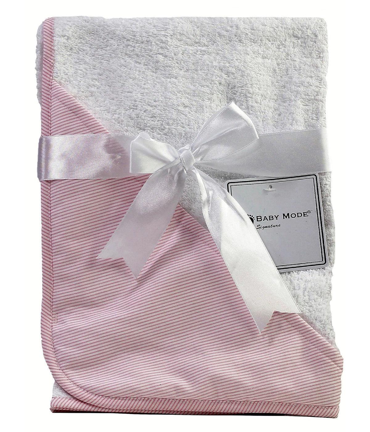  Jesse & Lulu Baby Boys and Girls Bath Towel with Piping Pink - Pink - Bonton