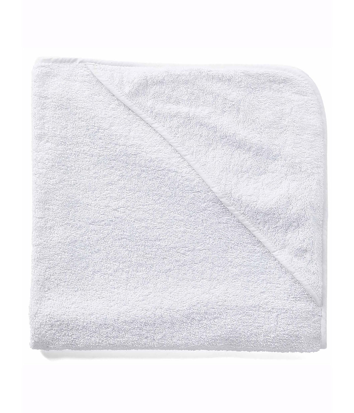  Jesse & Lulu Baby Boys and Girls Bath Towel with Piping White - White - Bonton