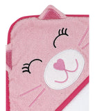 Baby Boys and Girls Kangaroo Hooded Bath Towel Pink Cat