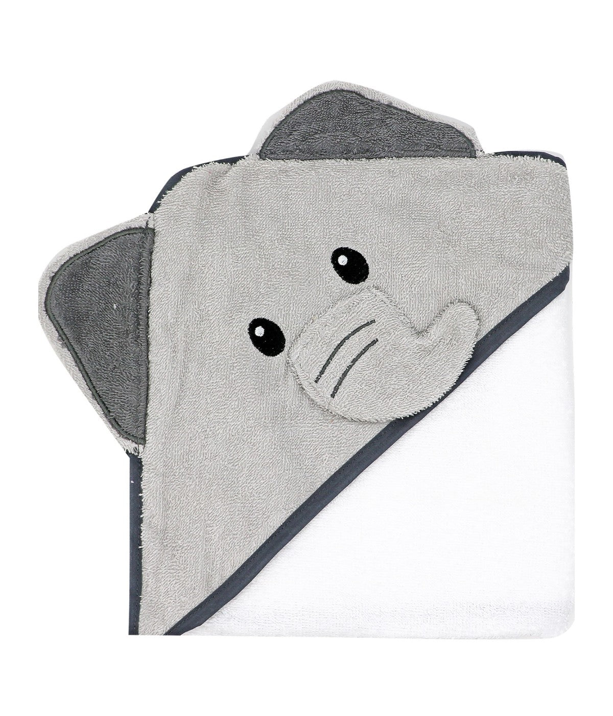 Baby Boys and Girls Penguin Hooded Bath Towel Gray Elephant