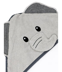 Baby Boys and Girls Penguin Hooded Bath Towel Gray Elephant