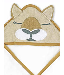 Baby Girls Fawn Hooded Bath Towel Beige Kangaroo