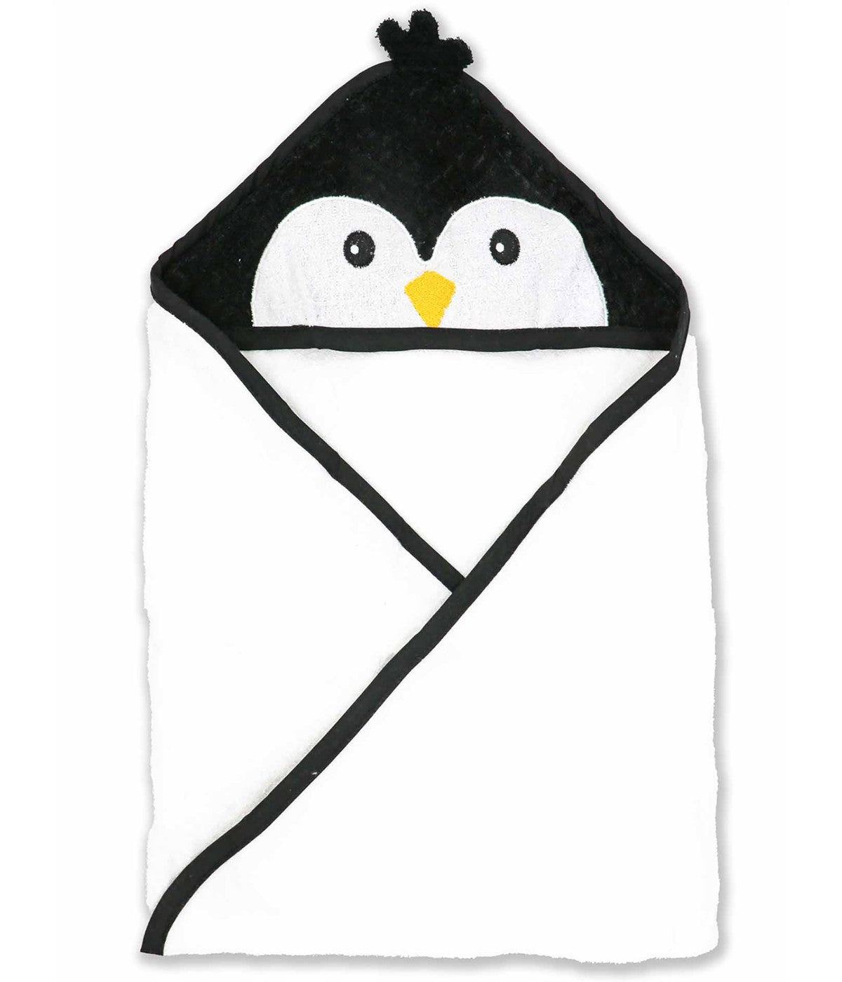  Jesse & Lulu Baby Boys and Girls Sloth Hooded Bath Towel Black Penguin - Black Penguin - Bonton