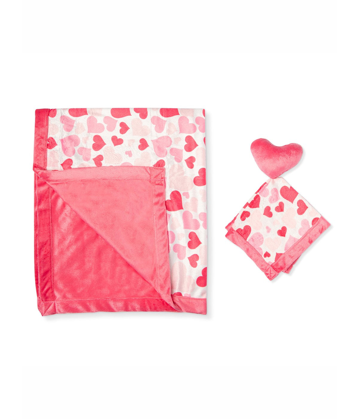  Jesse & Lulu Baby Boys and Baby Girls Blanket and Matching Security Blanket Set Pink - Pink - Bonton