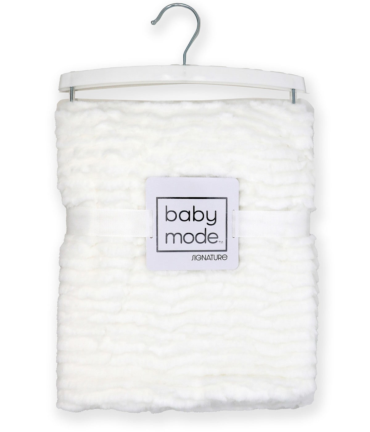  Jesse & Lulu Baby Boys and Baby Girls Ridged Plush Baby Blanket White - White - Bonton