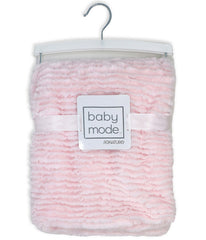 Baby Boys and Baby Girls Ridged Plush Baby Blanket Pink