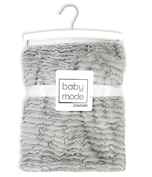 Baby Boys and Baby Girls Ridged Plush Baby Blanket Gray