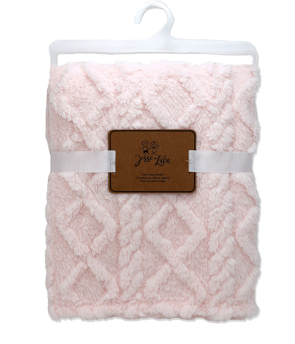  Jesse & Lulu Baby Boys and Baby Girls Sculpted Sherpa Baby Blanket Pink - Pink - Bonton