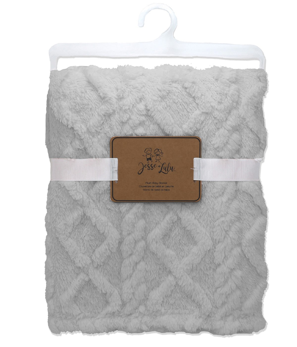 Baby Boys and Baby Girls Sculpted Sherpa Baby Blanket Gray
