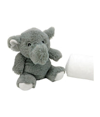 Boys and Girls Plush 2 Piece Set Animal with Blanket Gray Elephant