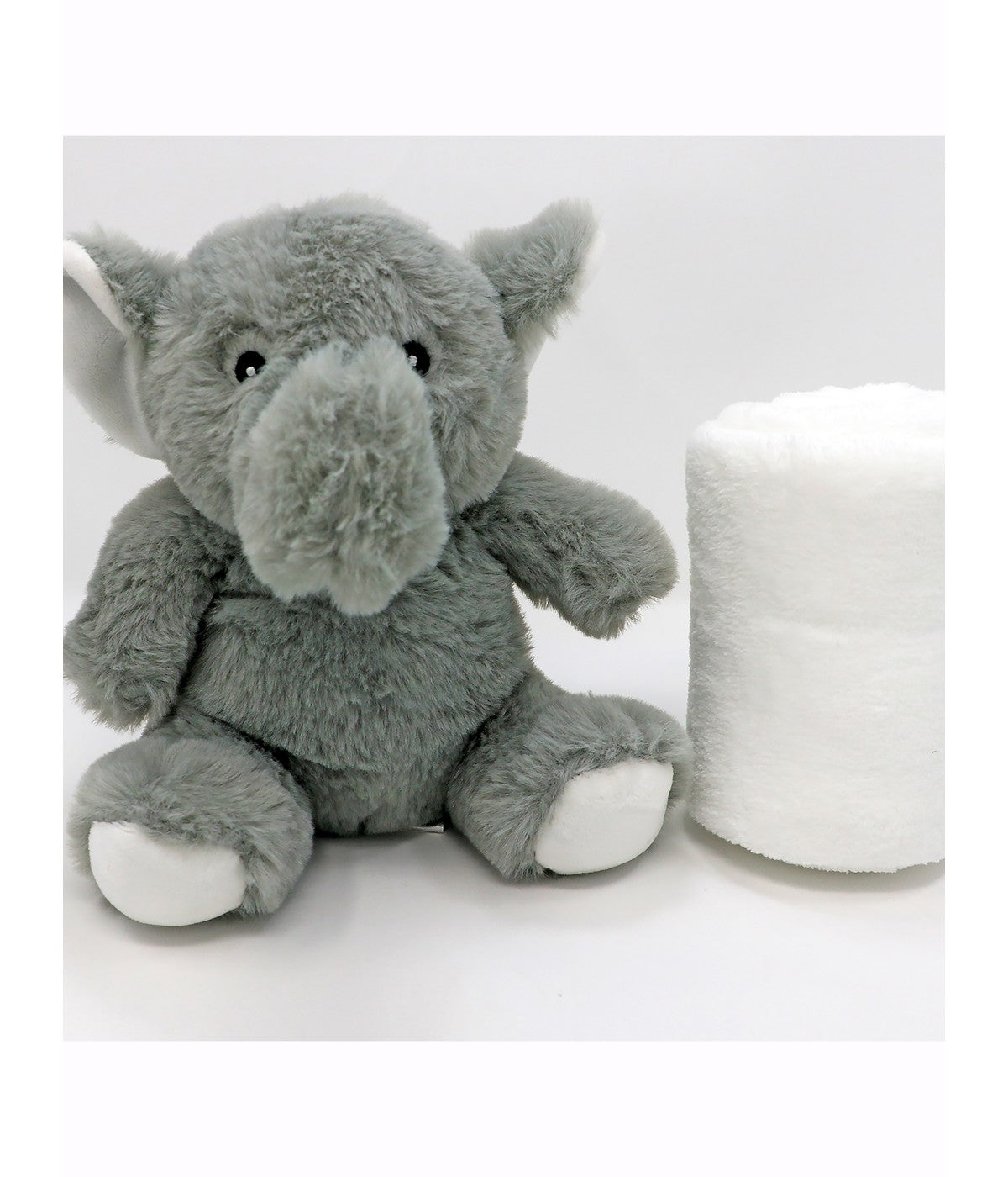  Jesse & Lulu Boys and Girls Plush 2 Piece Set Animal with Blanket Gray Elephant - Gray Elephant - Bonton