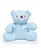 Baby Boys and Baby Girls Small Cable Knit Snuggle Bear Blue