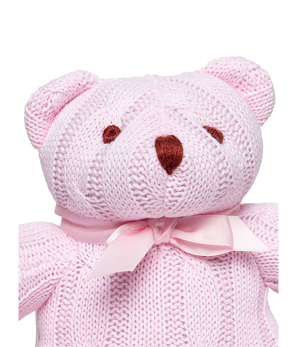  Jesse & Lulu Baby Boys and Baby Girls Small Cable Knit Snuggle Bear Pink - Pink - Bonton