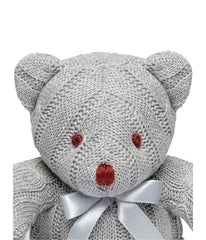 Baby Boys and Baby Girls Small Cable Knit Snuggle Bear Gray