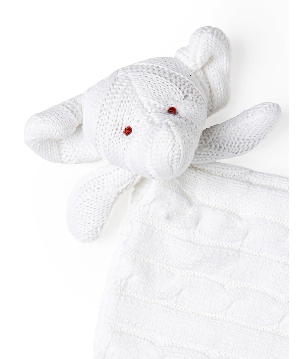 Baby Boys and Baby Girls Knit Elephant Security Blanket White