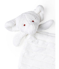 Baby Boys and Baby Girls Knit Elephant Security Blanket White