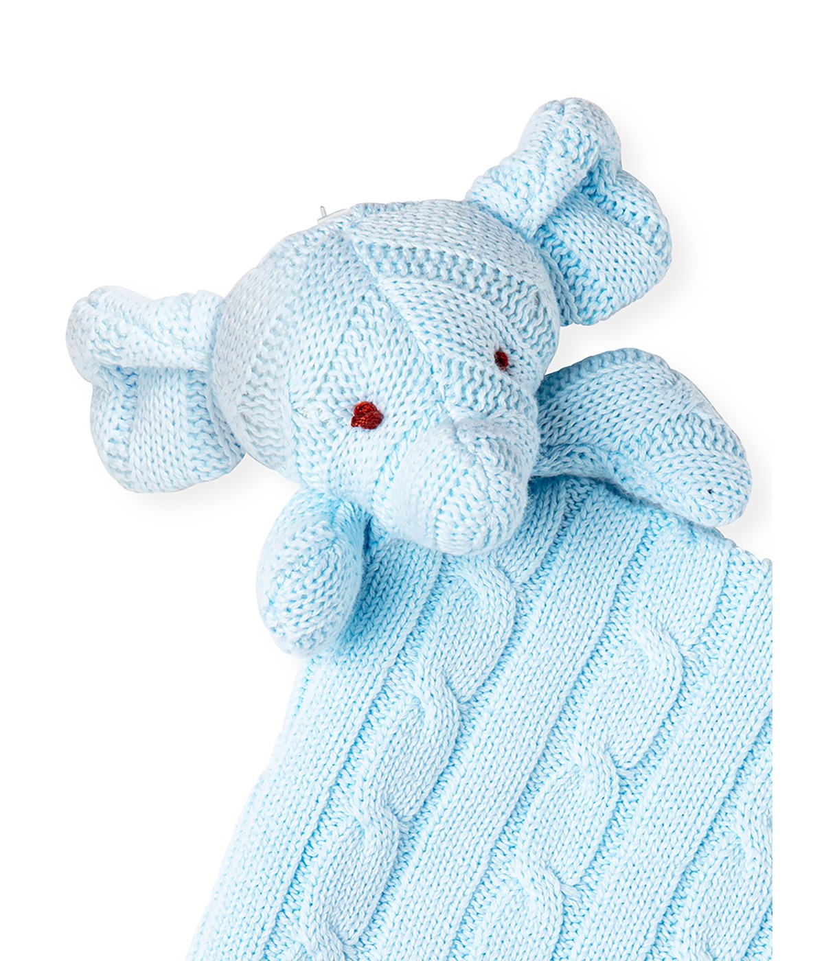  Jesse & Lulu Baby Boys and Baby Girls Knit Elephant Security Blanket Blue - Blue - Bonton