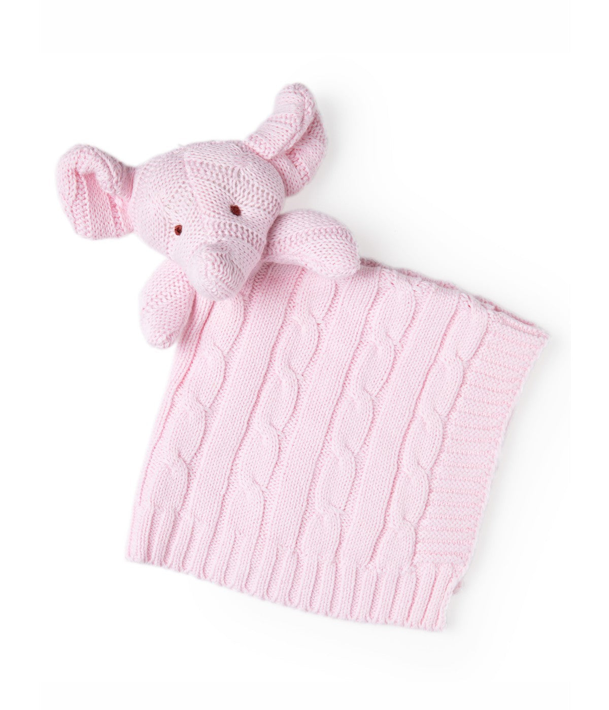  Jesse & Lulu Baby Boys and Baby Girls Knit Elephant Security Blanket Pink - Pink - Bonton