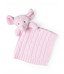 Baby Boys and Baby Girls Knit Elephant Security Blanket Pink