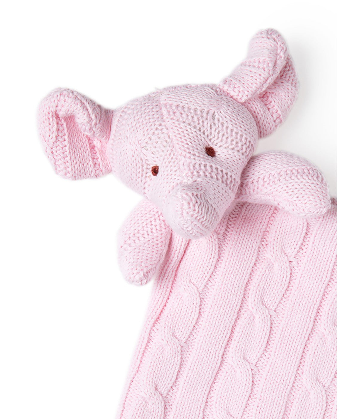  Jesse & Lulu Baby Boys and Baby Girls Knit Elephant Security Blanket Pink - Pink - Bonton