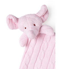 Baby Boys and Baby Girls Knit Elephant Security Blanket Pink