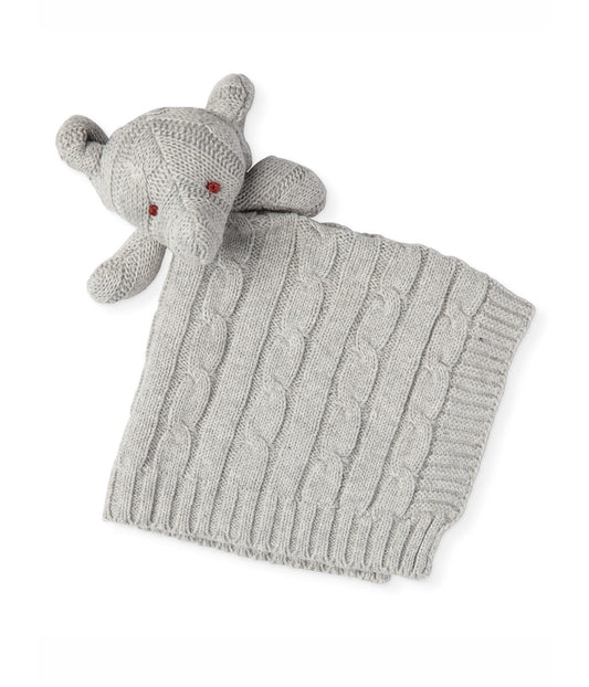 Baby Boys and Baby Girls Knit Elephant Security Blanket Gray