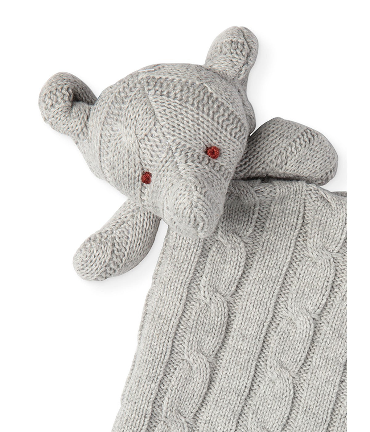  Jesse & Lulu Baby Boys and Baby Girls Knit Elephant Security Blanket Gray - Gray - Bonton