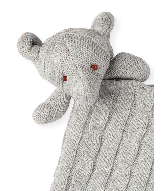 Baby Boys and Baby Girls Knit Elephant Security Blanket Gray