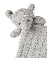 Baby Boys and Baby Girls Knit Elephant Security Blanket Gray