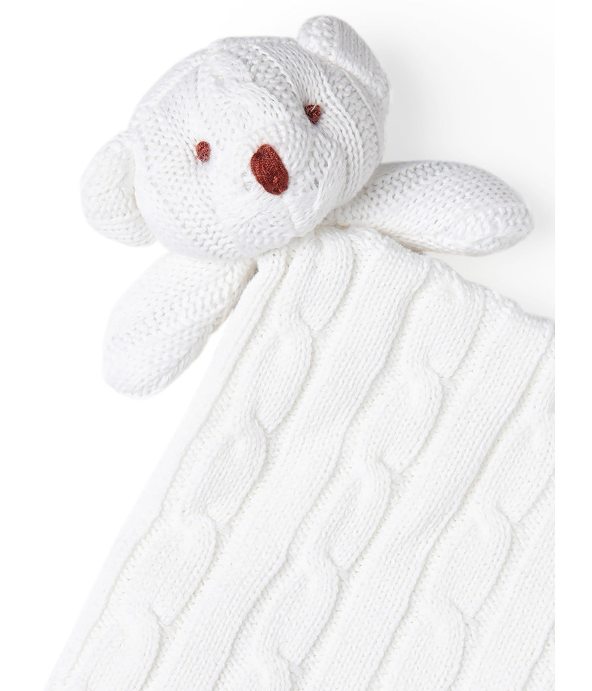  Jesse & Lulu Baby Boys and Baby Girls Knit Bear Security Blanket White - White - Bonton