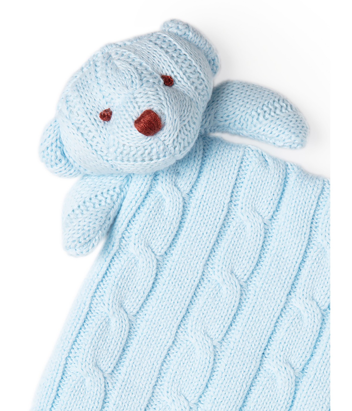 Baby Boys and Baby Girls Knit Bear Security Blanket Blue