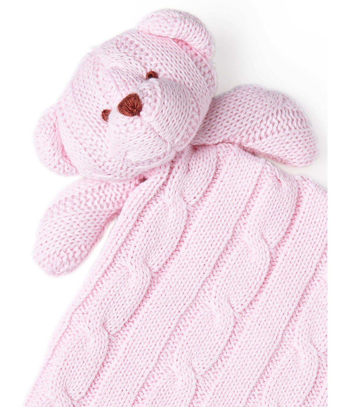  Jesse & Lulu Baby Boys and Baby Girls Knit Bear Security Blanket Pink - Pink - Bonton