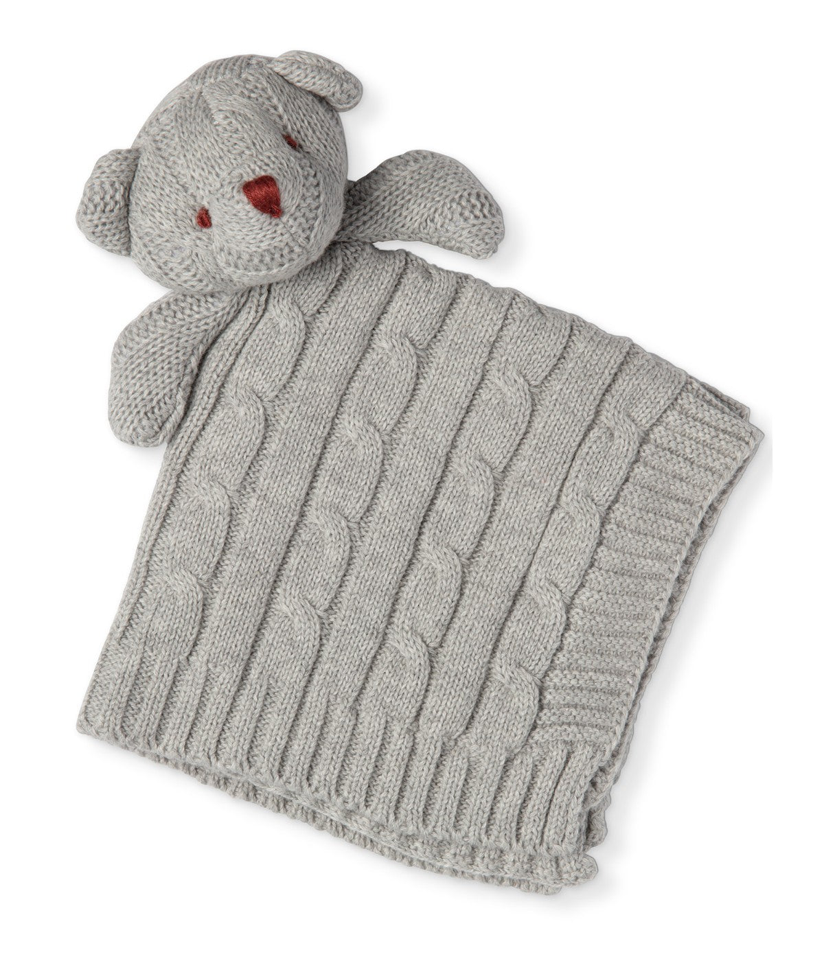  Jesse & Lulu Baby Boys and Baby Girls Knit Bear Security Blanket Gray - Gray - Bonton