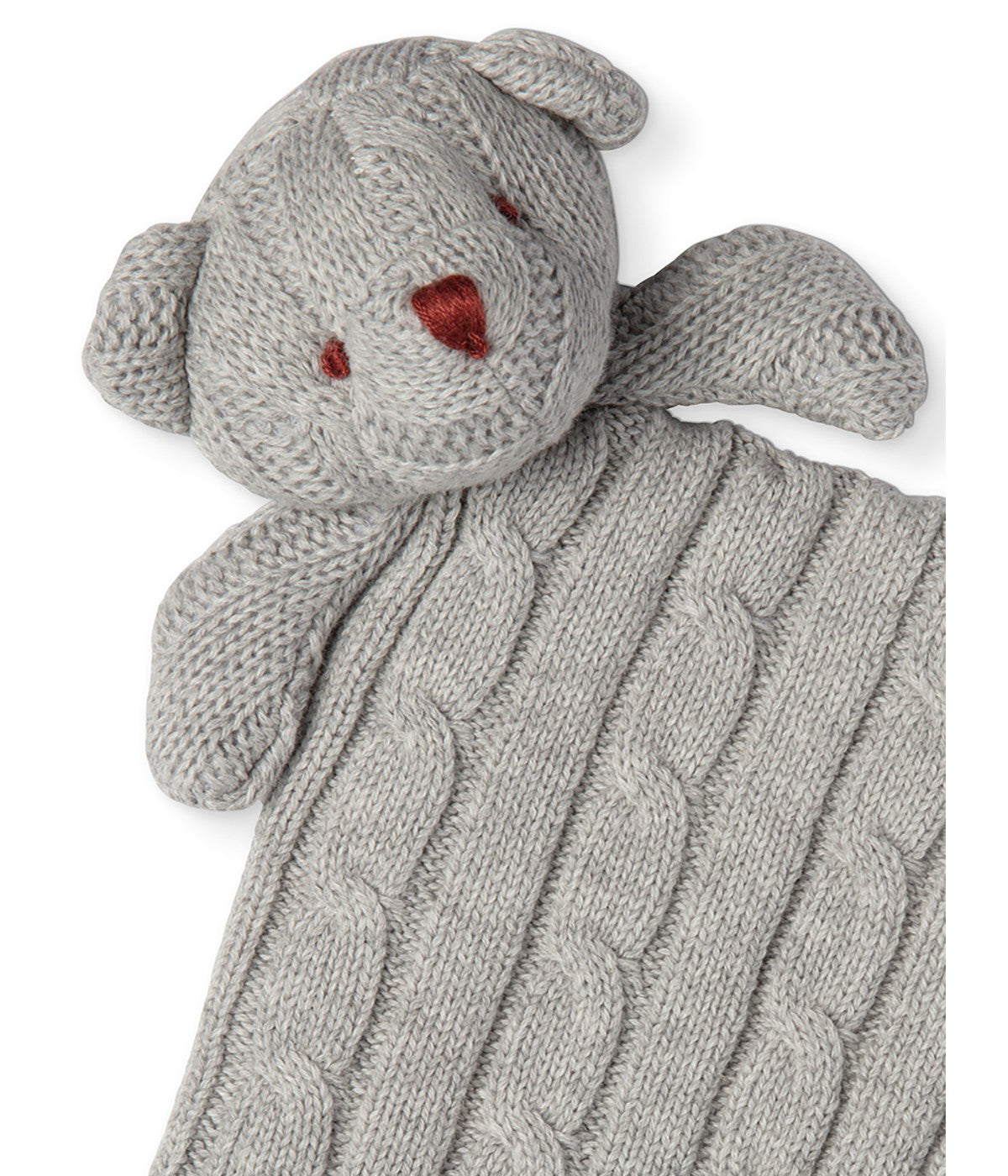  Jesse & Lulu Baby Boys and Baby Girls Knit Bear Security Blanket Gray - Gray - Bonton