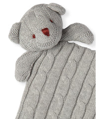 Baby Boys and Baby Girls Knit Bear Security Blanket Gray