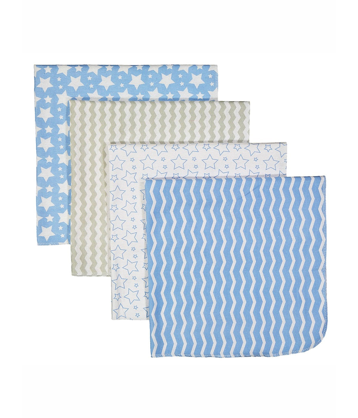 Baby Boys and Baby Girls Striped Blanket with 4 Receiving Blankets Gift Set Baby Blue