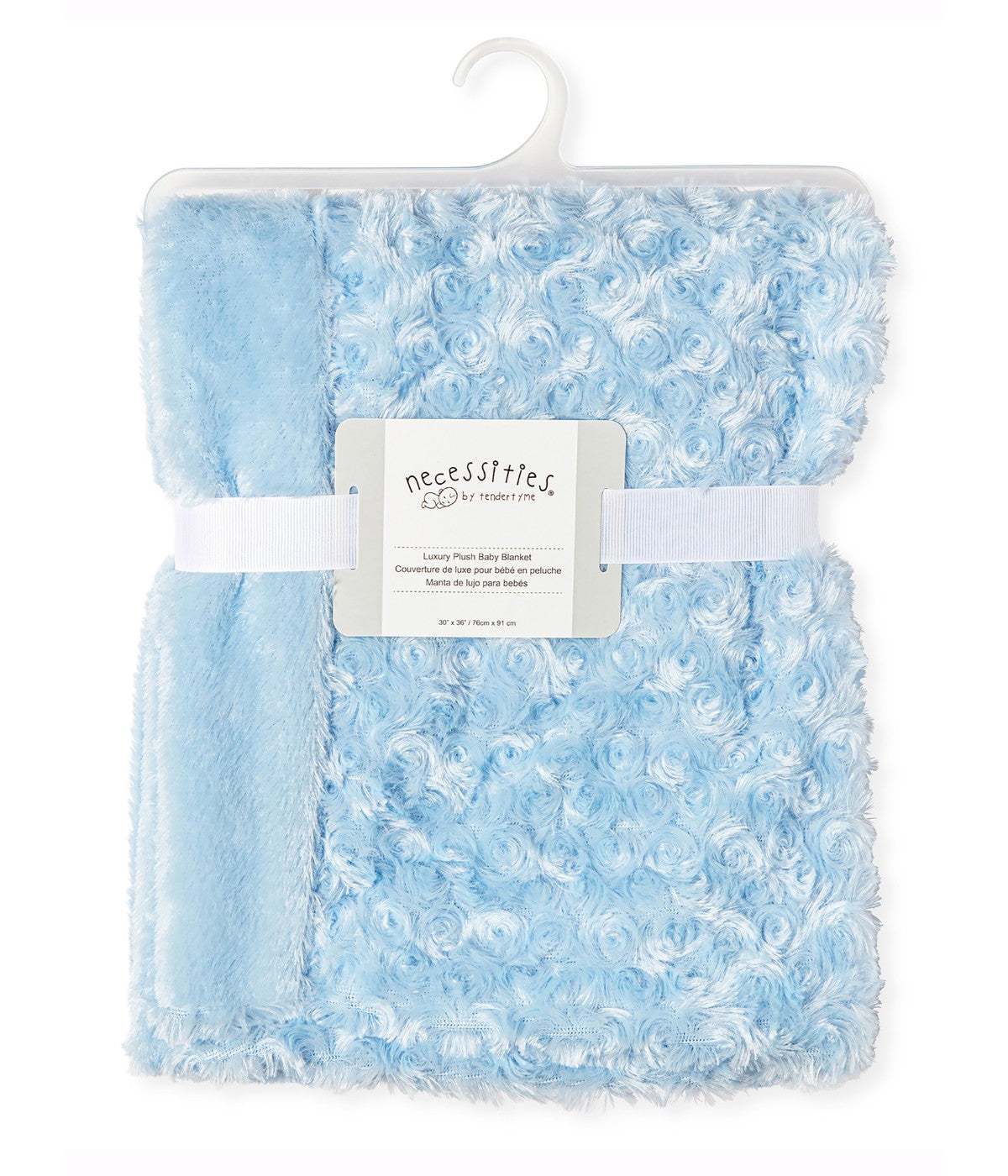  Jesse & Lulu Baby Boys and Baby Girls Curly Plush Blanket with Matching Lovey Nunu Gift Set Plush Blue - Plush Blue - Bonton