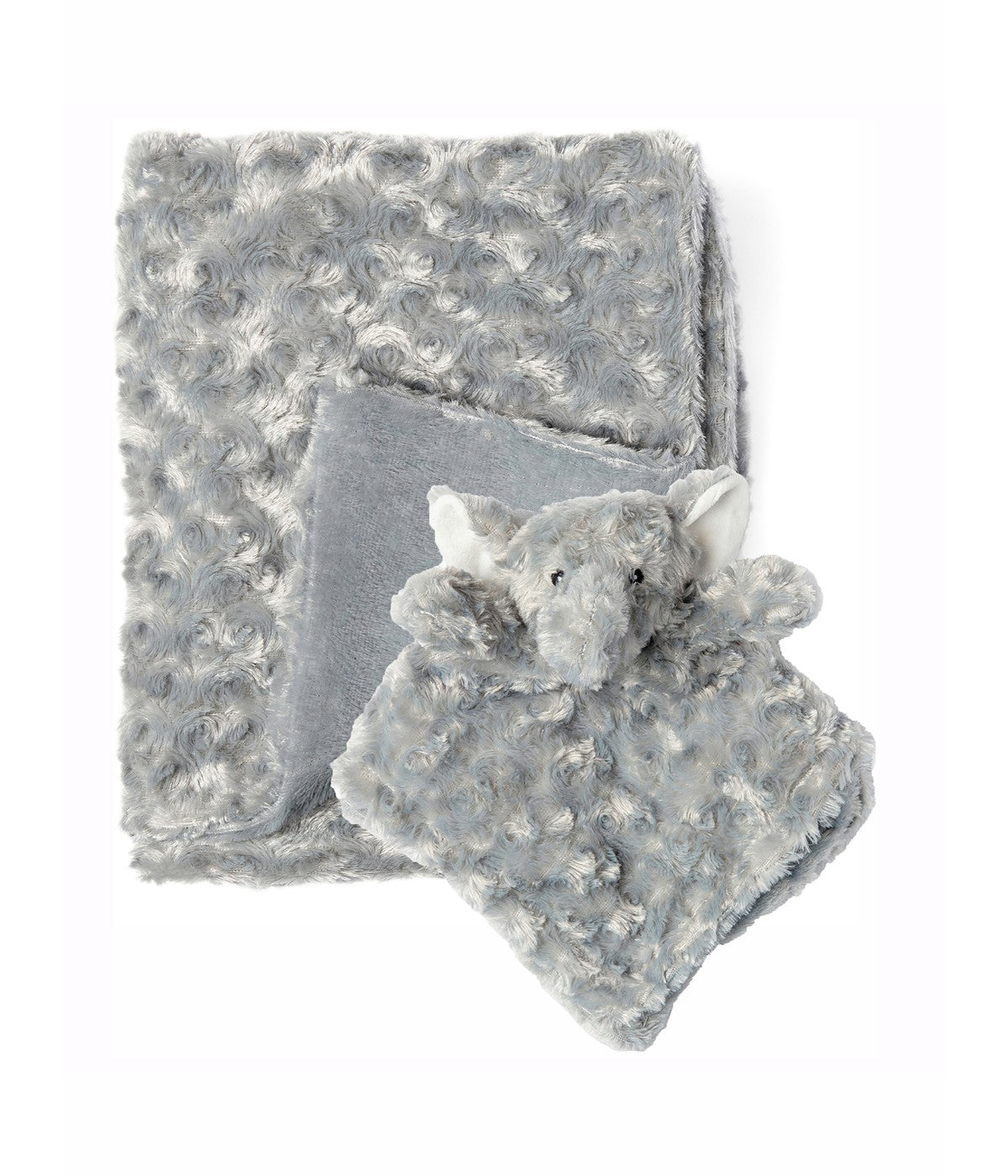  Jesse & Lulu Baby Boys and Baby Girls Curly Plush Blanket with Matching Lovey Nunu Gift Set Plush Gray - Plush Gray - Bonton