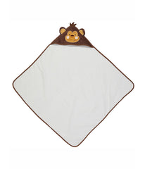 Baby Boys and Baby Girls Hooded Character Bath Towel with 4 Wash Cloths Brown