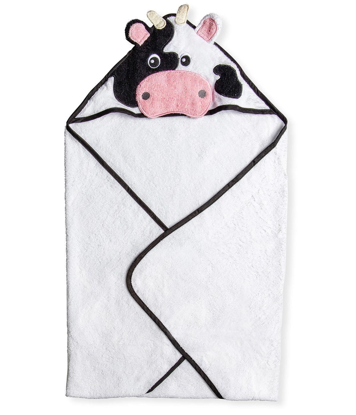  Jesse & Lulu Baby Boys and Baby Girls Hooded Character Bath Towel with 4 Wash Cloths White - White - Bonton