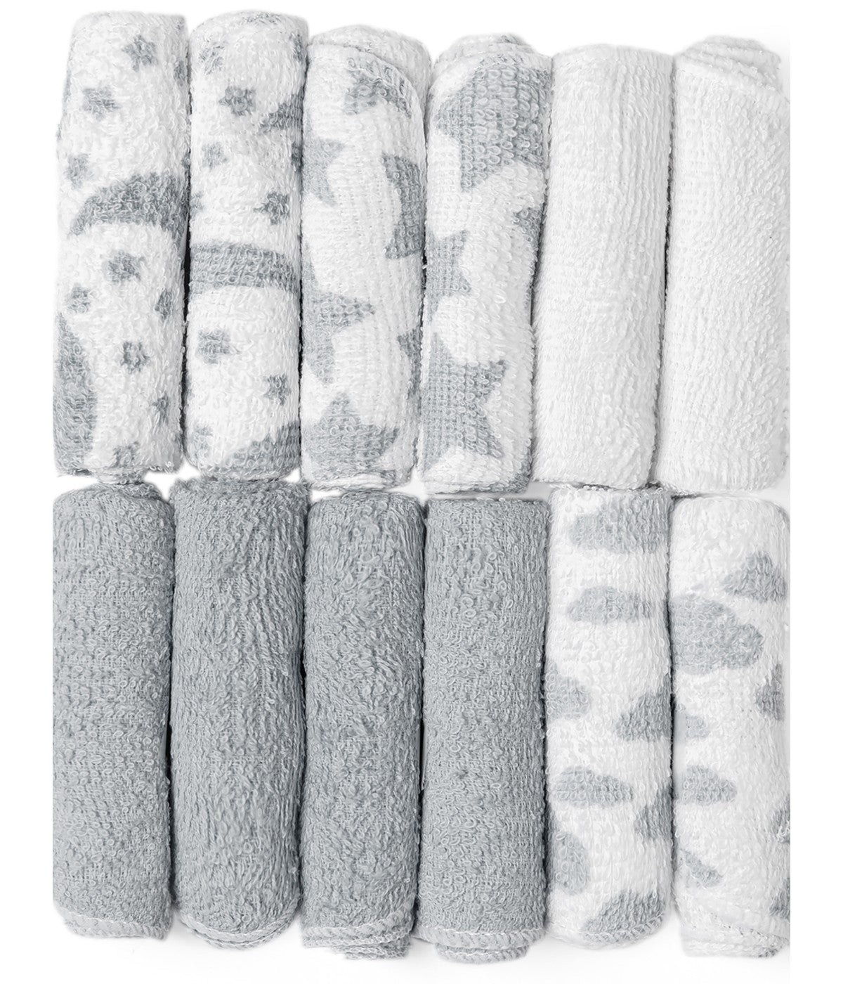  Jesse & Lulu Baby Boys and Baby Girls 14 Pc Hooded Towels Washcloths Set White - White - Bonton