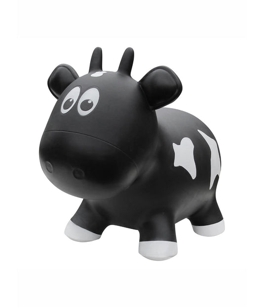 Toddler Inflatable Cow Hopper Bounce and Ride-on Toy Black Cow