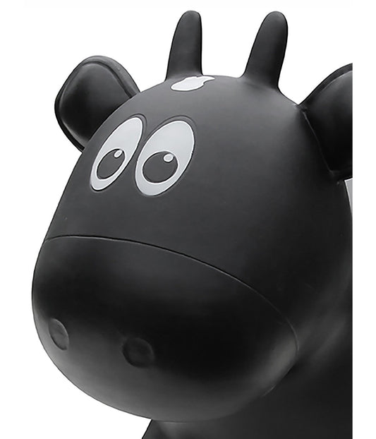 Toddler Inflatable Cow Hopper Bounce and Ride-on Toy Black Cow