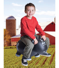 Toddler Inflatable Cow Hopper Bounce and Ride-on Toy Black Cow