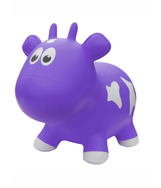 Toddler Inflatable Cow Hopper Bounce and Ride-on Toy Purple Cow