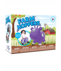 Toddler Inflatable Cow Hopper Bounce and Ride-on Toy Purple Cow