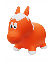 Toddler Inflatable Horse Hopper Bounce and Ride-on Toy Orange Horse