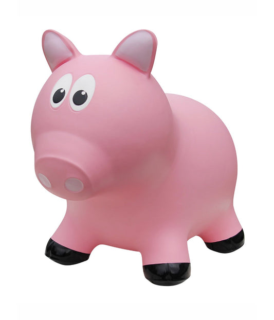 Toddler Inflatable Pig Hopper Bounce and Ride-on Toy Pink Pig